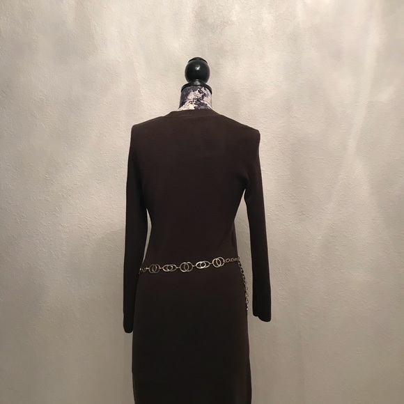 Ann Taylor Brown Dress INCLUDES necklace and belt - Picture 4 of 5